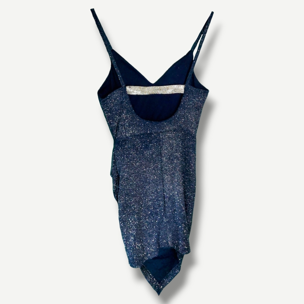 Windsor | Blue Sparkly Mini Dress w. Side Slit | Size Small | Dresses | - Picture 5 of 7